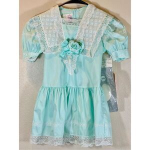 NWT Vintage The Ribbons & Lace CollectionGirls Dress With Tights Included 5